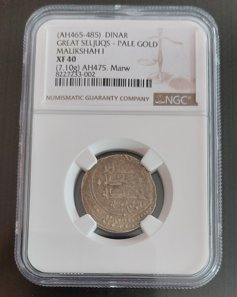 1072-92 AD ISLAMIC KINGDOMS AH465-85 Great Seljuq GOLD Dinar Coin NGC XF40 7.1Gr