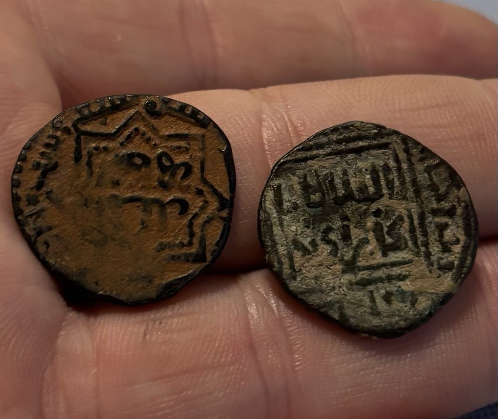 LOT OF 2 AE Dirham 900–1100 AD Medieval Old Coin Buwayhid Siraf Crusaders Era