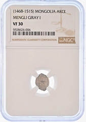 1468-1515 Mongolia Akce Mengli Giray I NGC VF 30