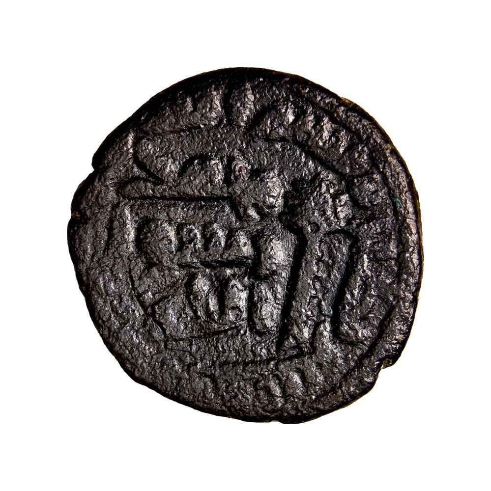 Umayyad fals Tabariya mint palm branch type authentic early Islamic coin wCOA