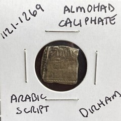 1121-1286 Coin Almohad Caliphate Silver Crown of Aragon Medieval Christian Era
