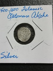 1500 – 1600 Islamic Ottoman Akce Silver Coin (#1)