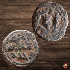 Early islamic coin – Umayyad Caliphate (685-705) pomegranate @w1349