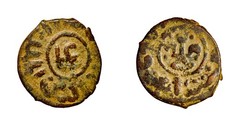 Mamluk Fals Ali Fleur de Lis Type Authentic Islamic Bronze Coin Citing Ali