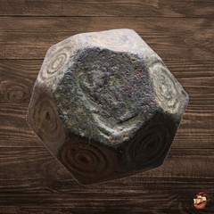 Medieval Polyhedral Islamic weight – half Uqiyyah / 2 dirhams (14.73g) @m1365