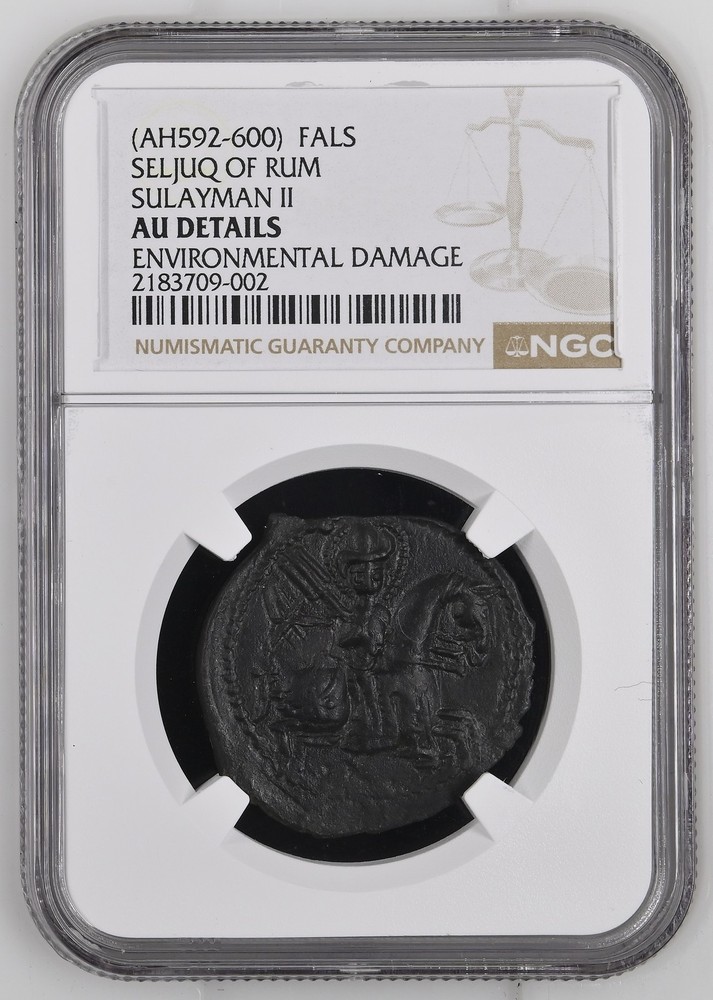 592-600 AH 1196–1204 AD Fals Seljuq of Rum Sulayman II NGC AU Bronze Medieval