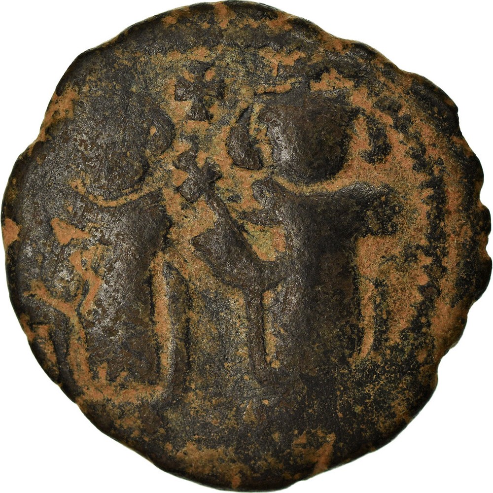 [#873380] Coin, Arab-Byzantine, Fals, 670s-680s, Ba’albakk, VF(30-35), Bronze