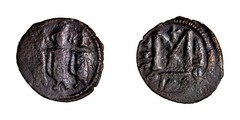 ISLAMIC, Arab-Byzantine coinage. Circa 680s-700/10. Æ Fals Tabariya Three Figure