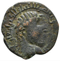 Roman Portrait on Islamic Coin – Artuqids Bronze Dirham 1201 AD Augustus Nero