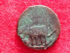 BADAKHSTAN Timurid AE fals 2.86g 18mm 5h IBEX AH869 frozen date 1465 AD A-N3184