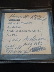 CERTIFIED RARE SILVER COIN 1001 ARABIAN NIGHTS AR DIRHAM AL RASHID 786-809 AH189