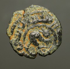 IS28-81 UMAYYAD, AE fals, Hims c.126-130AH. Jerboa. names Bishr b. Marwan