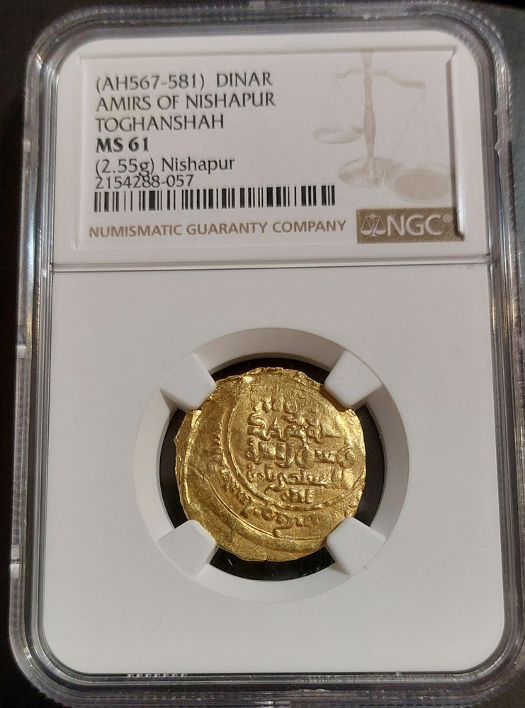 1071-86 AD ISLAMIC KINGDOMS AH567-81 GOLD Dinar NISHAPUR NGC MS61 Finest TOP POP