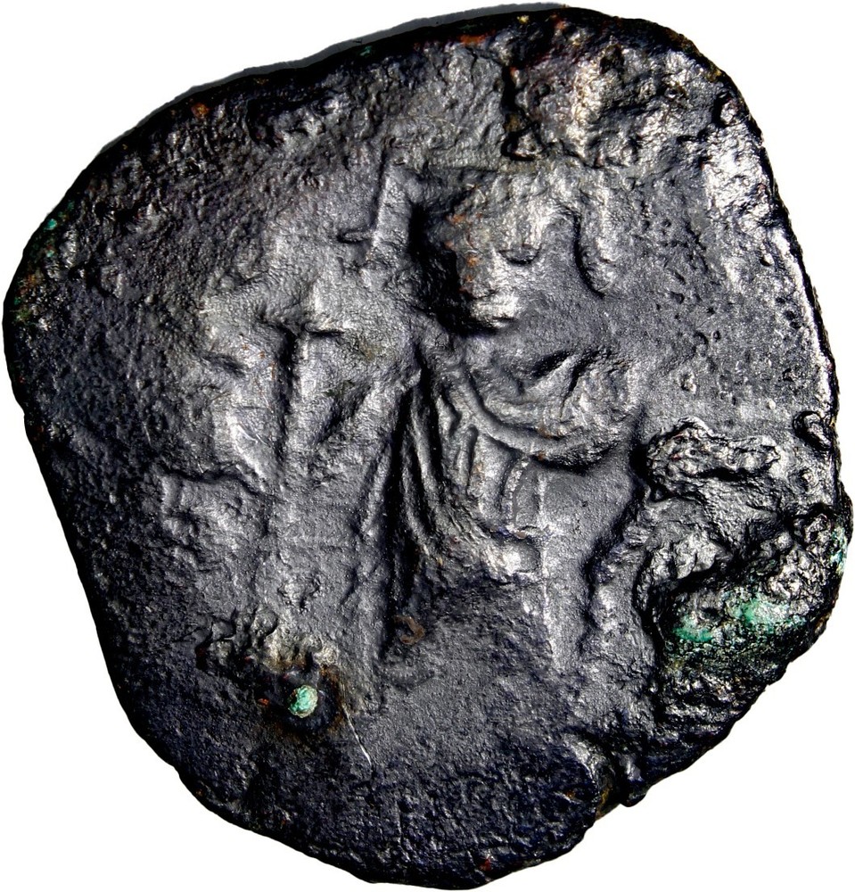 Arab Byzantine AE Fals Tayyib Holy Land Transitional Islamic Bronze Coin