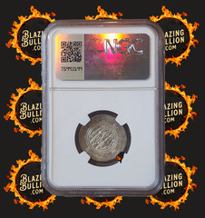 TABARISTAN Umar AD 771 – 780 AR Hemidrachm NGC VF Obv Crown Bust rv Fire n Altr