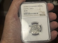 RAREAH709-713 SILVER ILKHANID DIRHAM ULJAYTU TYPE B NGC-AU55 Ancient Silver
