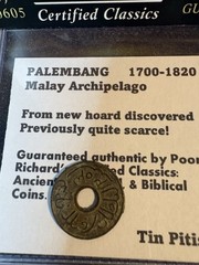 Islamic Sultanate Palembang 1700-1820 Rare Tin Pitis from Recent Hoard CF68