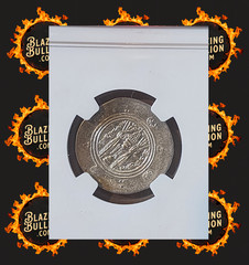 TABARISTAN Umar AD 771 – 780 AR Hemidrachm NGC VF Obv Crown Bust rv Fire n Altr