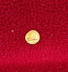 Mughal Alamgir II 1754-1759, Gold Half Fanam 1/4 Rupee 0.18Gm Year 2 , KM-B468s