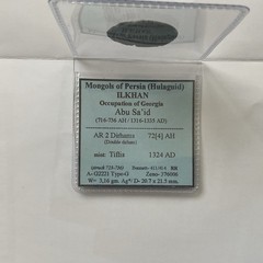 ILIKHAN Abu Said AR 2 Dirhams 724 AH Tiflis (3,16g) RR