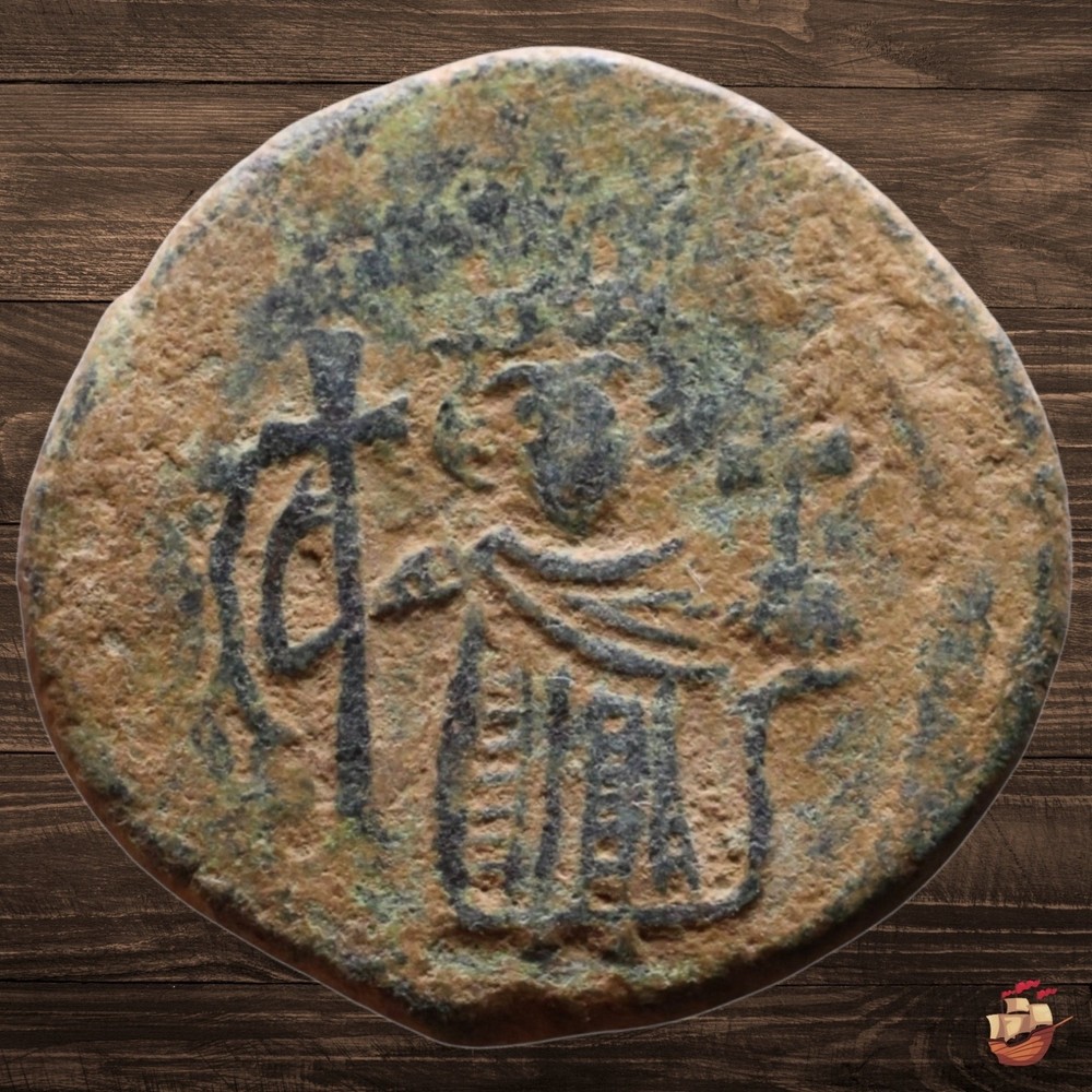 BEAUTIFUL 🏺Arab Byzantine Follis 🏺 DAMASCUS Umayyad Fals coin @m754