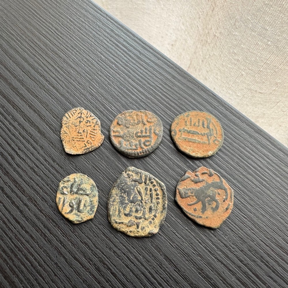 Islamic Lot 6 COINS 6 DYNASTIES Arab Byzantine Umayyad Abbasid Mamluk Seljuk