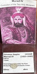 Ottoman Empire. Murad IV (1623-1640) Edirne 12mm Silver Akce C656
