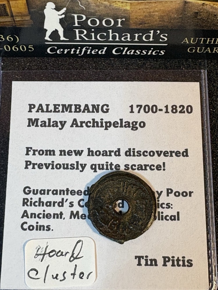 Islamic Sultanate Palembang 1700-1820 Amazing Rare “Hoard Cluster”Tin Pitis CF67