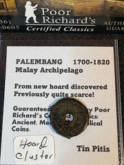 Islamic Sultanate Palembang 1700-1820 Amazing Rare “Hoard Cluster”Tin Pitis CF67