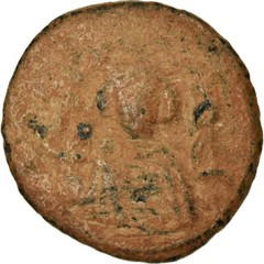 [#873376] Coin, Arab-Byzantine, Fals, 685-692, Hims (Emesa), VF(20-25), Bronze