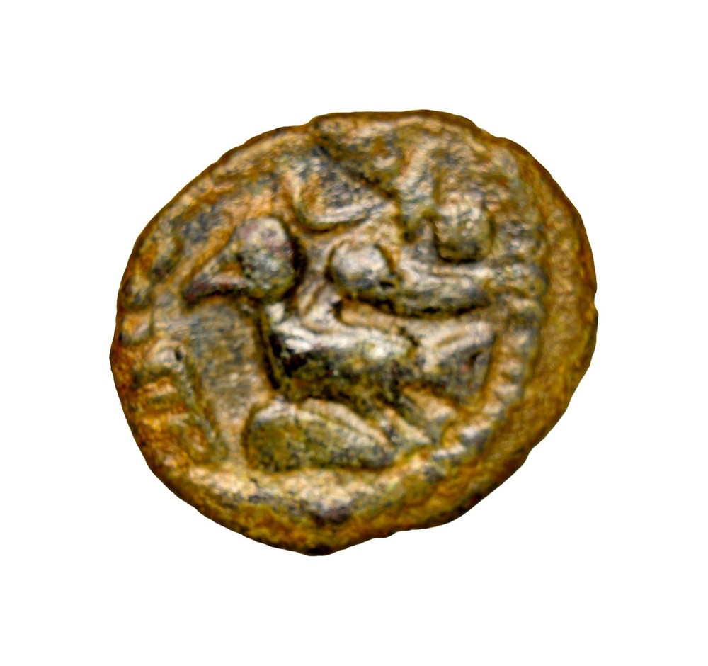 SPLENDID EAGLE OR DOVE ISLAMIC, Umayyad Caliphate. Uncertain period Fals Coin