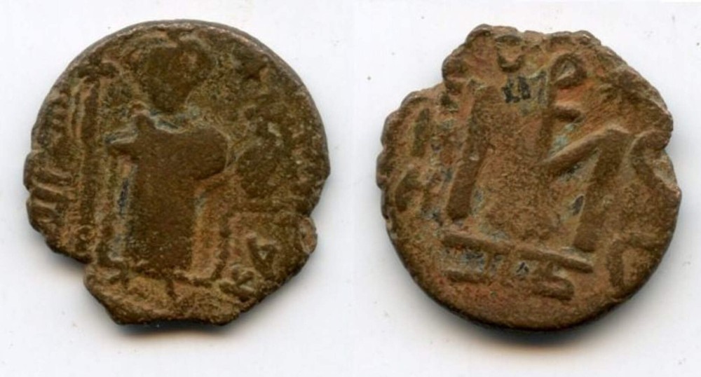 Unpublished type? Pre-reform Arab-Byzantine follis, minted ca.680’s, Hims (Emesa