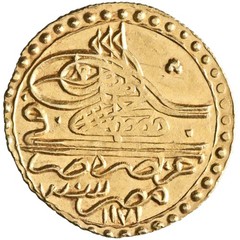 Ottoman: Mustafa III (1757-1774), gold zeri mahbub (2.56g), Misr (Egypt) mint, a