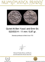Quirat Ali Ben Yusuf, and Emir Sir, 523/533 H – 11 mm / 0,87 gr.