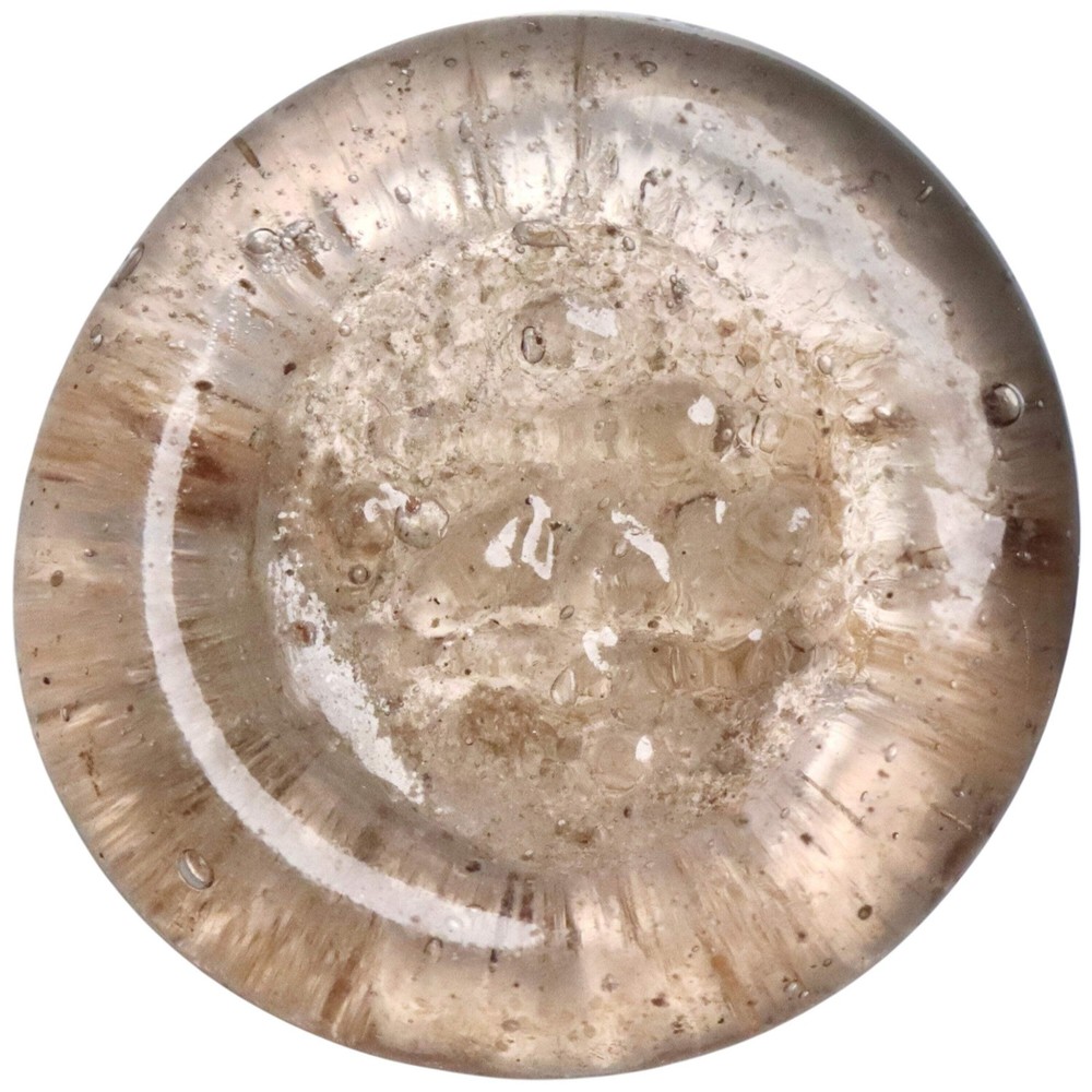 Fatimid to Mamluk: glass weight (jeton) (1.57g), 12th-14th century CE. 2-line Ar