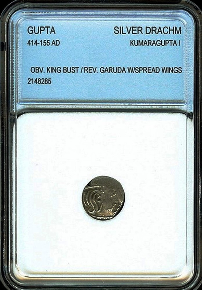 INDIA-GUPTA EMPIRE – 414-455 AD – KAMARAGUPTA I -SILVER DRACHM-AVERAGE UNC