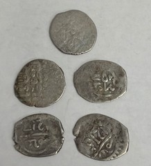 5 Islamic O’Homan Dirham Silver Coins 13th – 15th Century