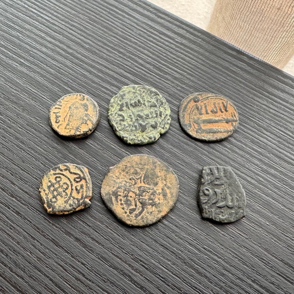 Islamic Lot 6 COINS 6 DYNASTIES Arab Byzantine Umayyad Abbasid Mamluk Seljuk