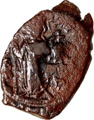 Arab-Byzantine pseudo-Byzantine fals Constans II type E early Islamic coin