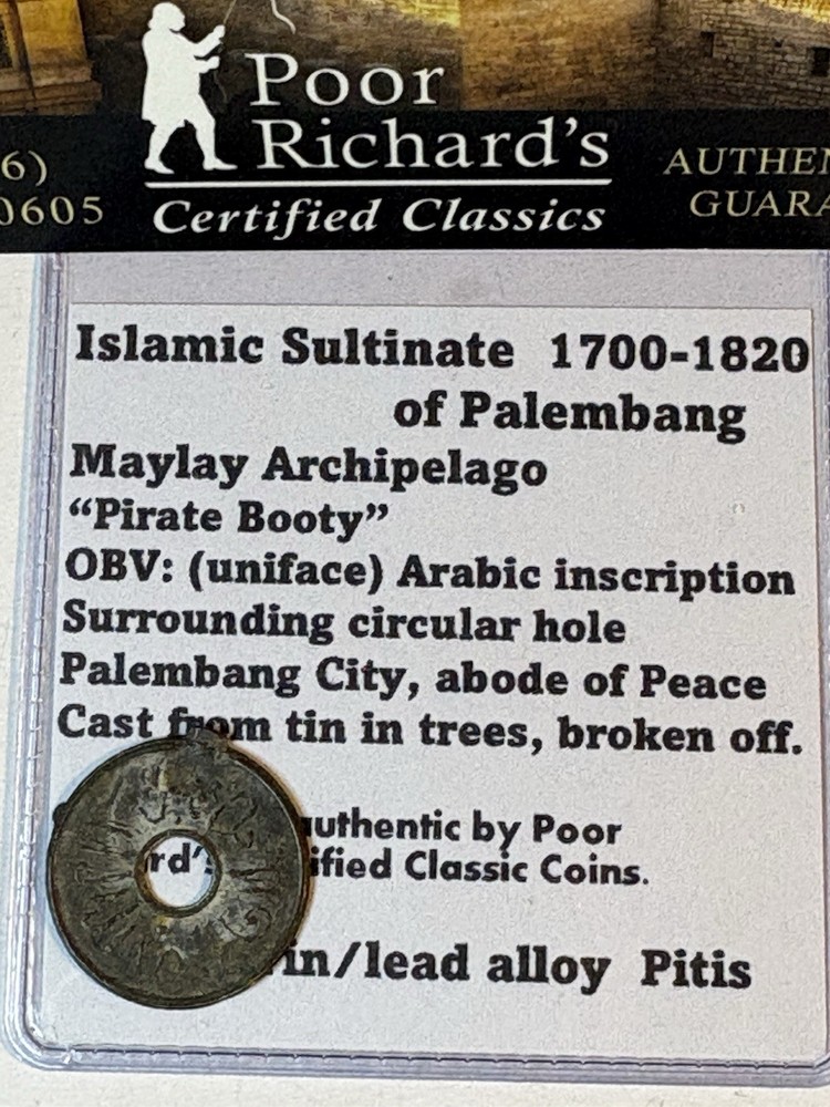 Islamic Sultanate Palembang 1700-1820 Amazing “Pirate Booty” 20mm Tin Pitis CI03