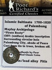 Islamic Sultanate Palembang 1700-1820 Amazing “Pirate Booty” 20mm Tin Pitis CI03