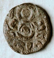 c. 1000-1200 ISLAMIC UMAYYAD (?) FALS (?) RAMLA MINT WEIGHT = 2.3 g