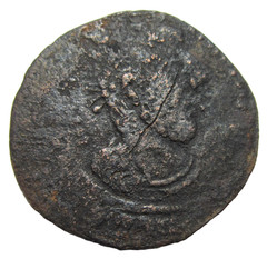 ARTUQIDES OF MARDIN. BRONZE FALS. HUSAM AL-DIN TIMURTASH, 1122-1152 AD. SCARCE