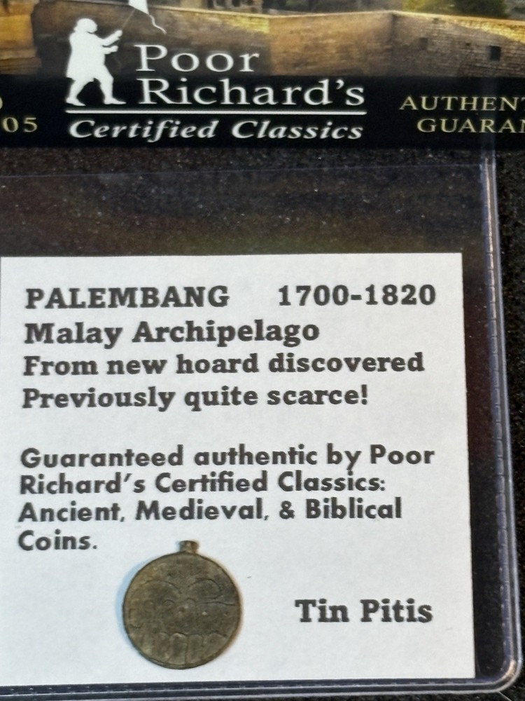 Islamic Sultanate Palembang 1700-1820 Rare Tin Pitis from Recent Hoard CF69