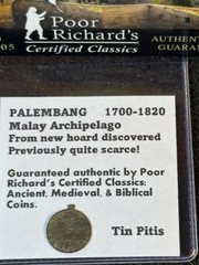 Islamic Sultanate Palembang 1700-1820 Rare Tin Pitis from Recent Hoard CF69